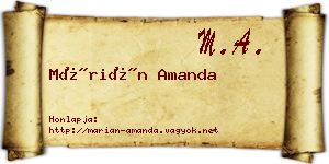 Márián Amanda névjegykártya